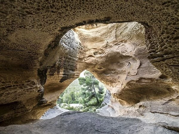 Interior of the cave of Cueva Horadad, The Perforated one placed in the mount ArabAi. Heritage of the humanity. UNESCO