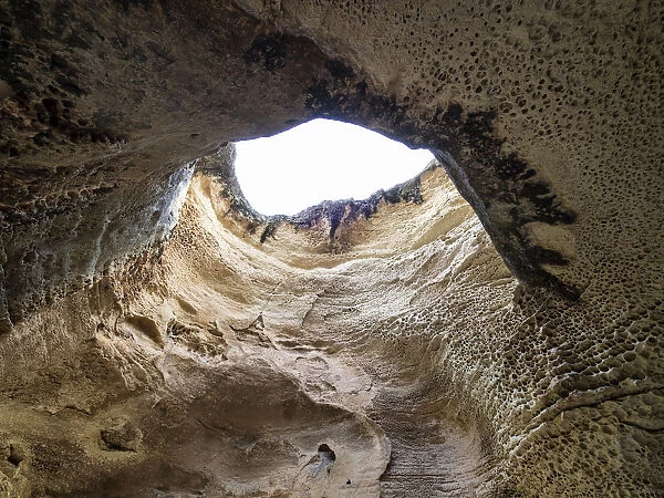 Interior of the cave of Cueva Horadad, The Perforated one placed in the mount ArabAi. Heritage of the humanity. UNESCO