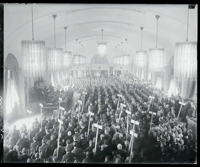 Framed Print : Interior of Crowded Room During Calvin Coolidge Speech Framed Print : Interior of Crowded Room During Calvin Coolidge Speech
