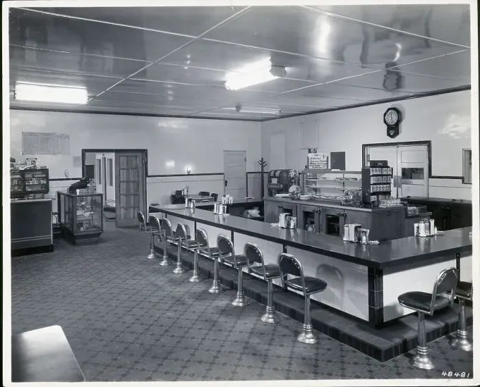 Framed Print : Interior Of An Empty Diner Framed Print : Interior Of An Empty Diner