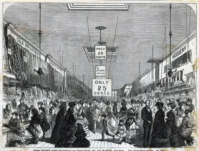 Framed Print : Interior Of Drygoods Store (Illus.) Framed Print : Interior Of Drygoods Store (Illus.)