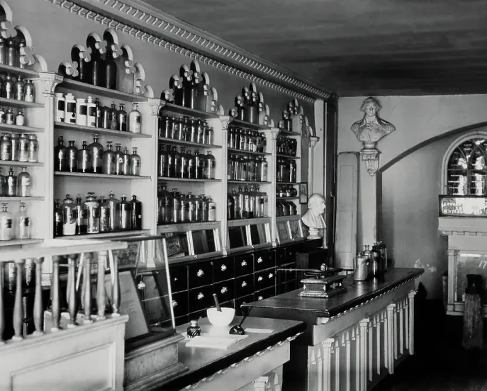 Framed Print : Interior Of Early American Apothecary Framed Print : Interior Of Early American Apothecary