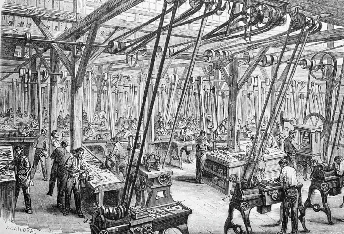 Framed Print : Interior Of Factory In 1865 Framed Print : Interior Of Factory In 1865
