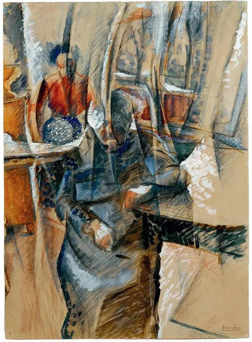 Framed Print : Interior With Two Female Figures Framed Print : Interior With Two Female Figures