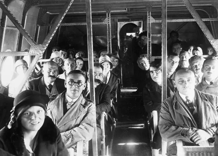 Framed Print : Interior Of Flying Boat, Passengers Framed Print : Interior Of Flying Boat, Passengers