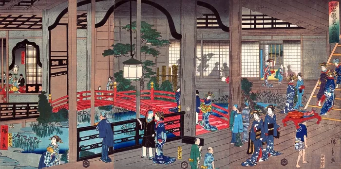 Framed Print : Interior of the Gankiro Tea House in Yokohama Framed Print : Interior of the Gankiro Tea House in Yokohama