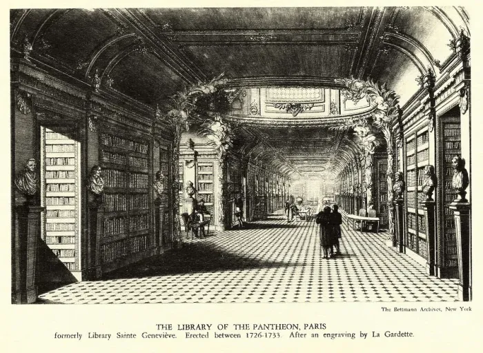 Framed Print : Interior of he Library of the Pantheon in Paris
