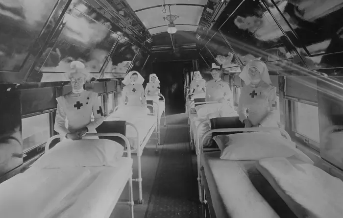 Framed Print : Interior Military Hospital car, C.P.R.'Y Framed Print : Interior Military Hospital car, C.P.R.'Y