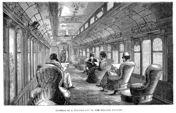 Framed Print : Interior of a Pullman Car