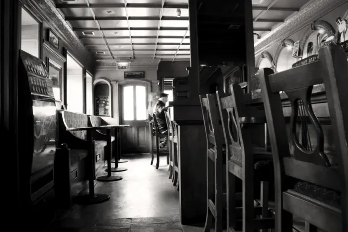 Framed Print : Interior of a Quiet Bar