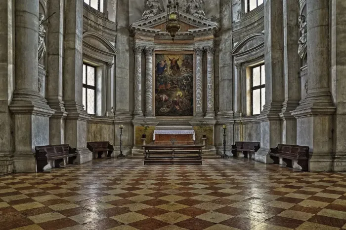 Framed Print : Interior Of San Gorgio Maggiore Church, Veneto, Venezia, Italy