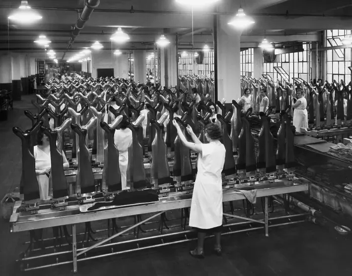 Framed Print : Interior of a silk stocking factory Framed Print : Interior of a silk stocking factory