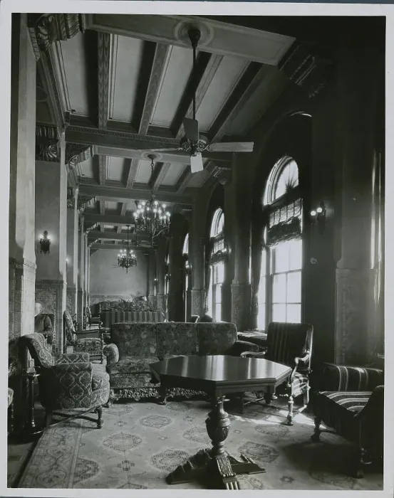 Framed Print : Interior of Spanish Style Hotel