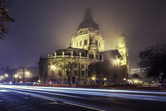 Framed Print : Interior of St. Stephen's Basilica in the fog