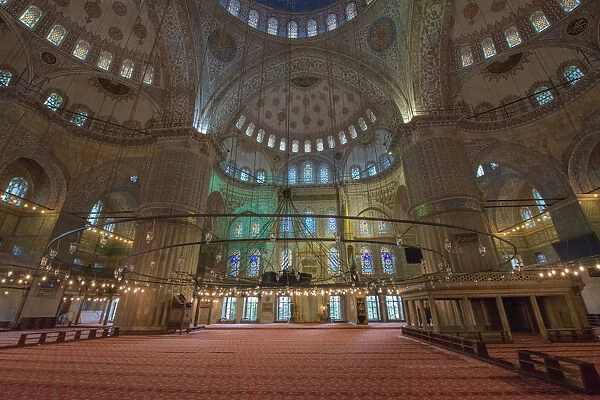 Interior of the Sultanahmet Mosque