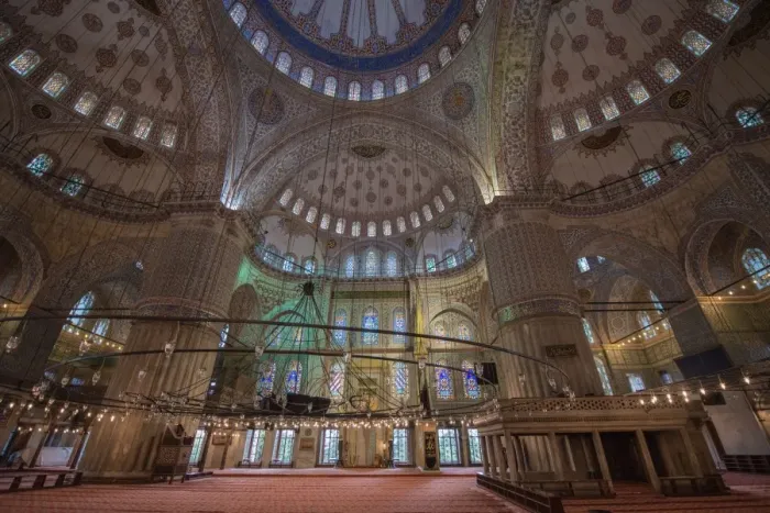Framed Print : Interior of the Sultanahmet Mosque Framed Print : Interior of the Sultanahmet Mosque