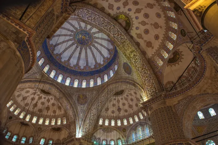 Framed Print : Interior of the Sultanahmet Mosque Framed Print : Interior of the Sultanahmet Mosque