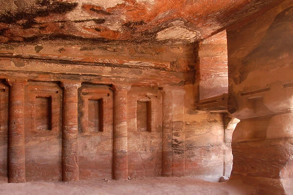 Interior of The Triclinium Tomb, Petra, Jordan