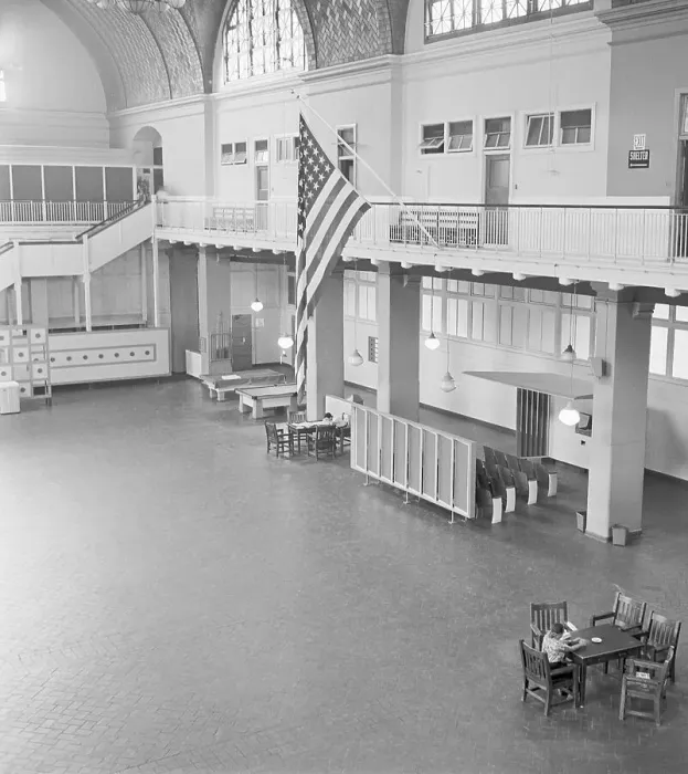 Framed Print : Interior View of a Passenger Room on Ellis Island Framed Print : Interior View of a Passenger Room on Ellis Island