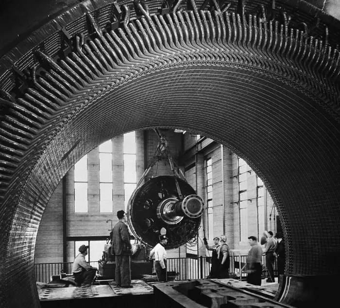 Framed Print : Interior View of Rotor Gale Maker and Workers Framed Print : Interior View of Rotor Gale Maker and Workers