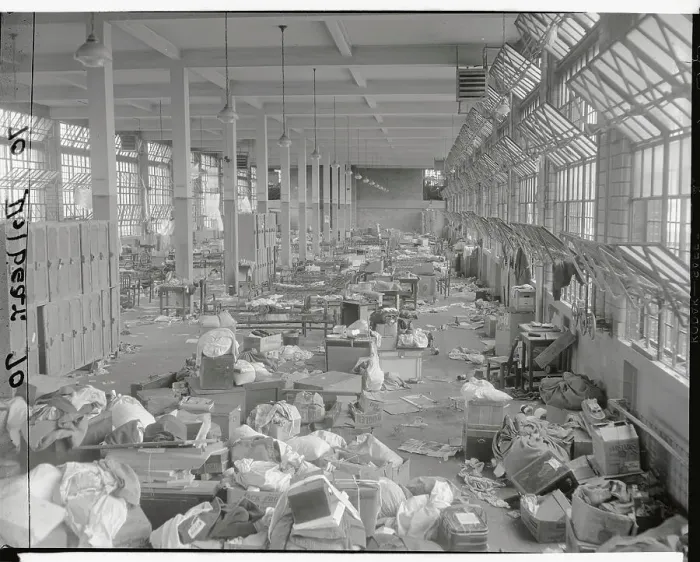 Framed Print : Interior View of Wrecked Prison After Mutiny Framed Print : Interior View of Wrecked Prison After Mutiny