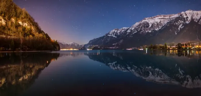 Framed Print : Interlaken lake with stars and reflection Framed Print : Interlaken lake with stars and reflection