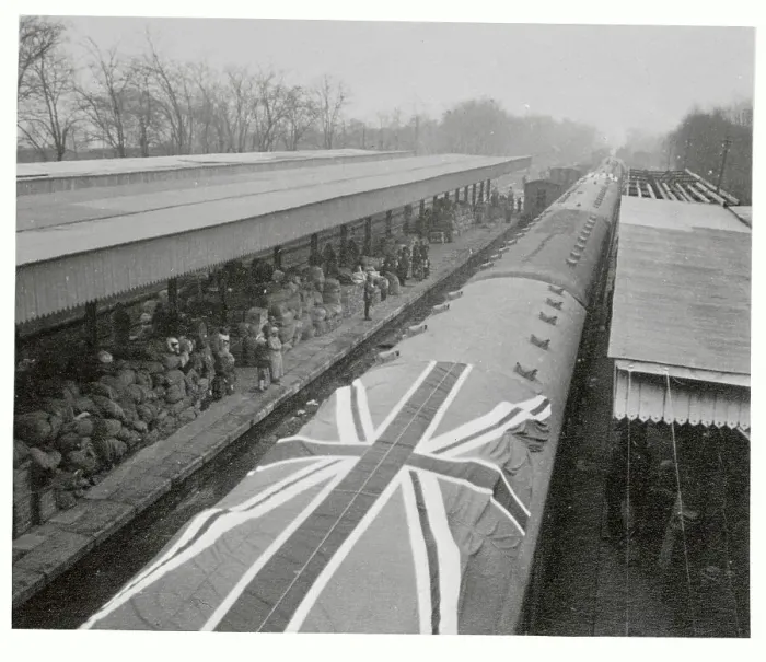 Framed Print : International Train Takes Foreigners from Hankow Framed Print : International Train Takes Foreigners from Hankow