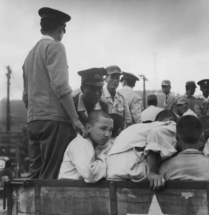 Framed Print : Internees In Truck Framed Print : Internees In Truck