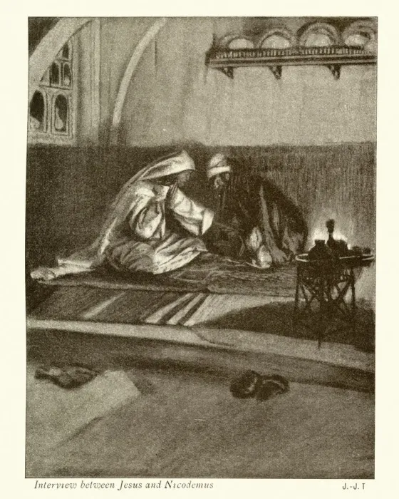 Framed Print : Interview between Jesus and Nicodemus Framed Print : Interview between Jesus and Nicodemus