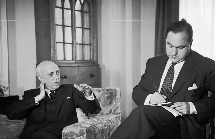 Framed Print : Interviewing Nehru Framed Print : Interviewing Nehru