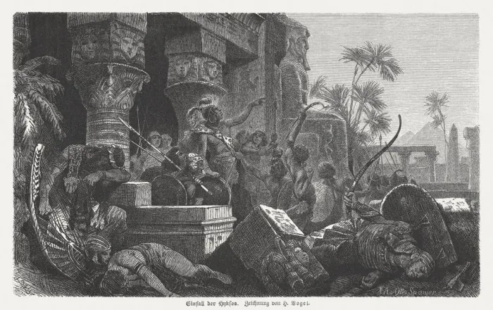Framed Print : Invasion of the Hyksos in Egypt c. 1650 BC, published 1880 Framed Print : Invasion of the Hyksos in Egypt c. 1650 BC, published 1880