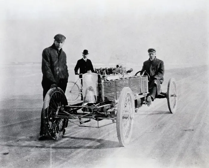 Framed Print : Inventor Henry Ford and Colleagues with Race Car Framed Print : Inventor Henry Ford and Colleagues with Race Car
