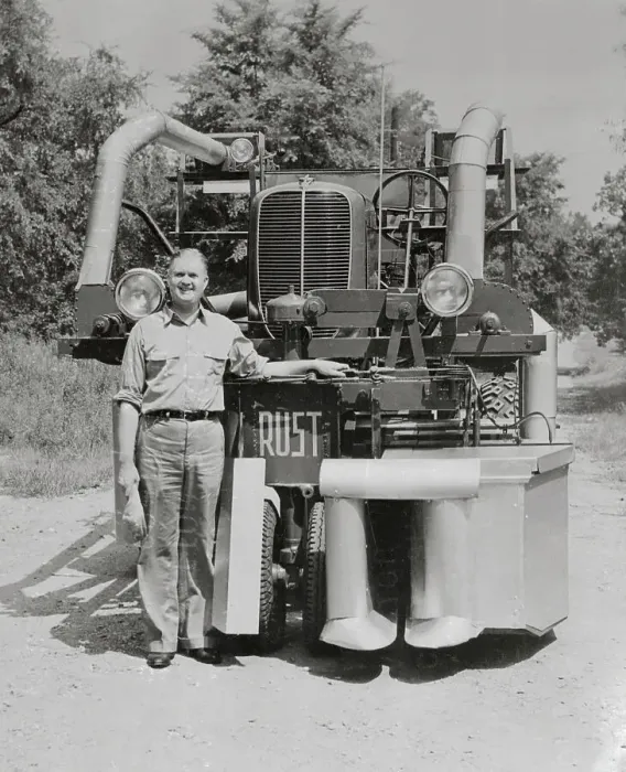 Framed Print : Inventor Posing with Cotton Picker Framed Print : Inventor Posing with Cotton Picker