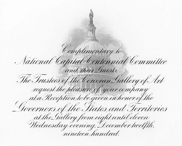 Invitation to the Washington, D. C. Centennial Celebration, United States, Antique American Illustration, 1900