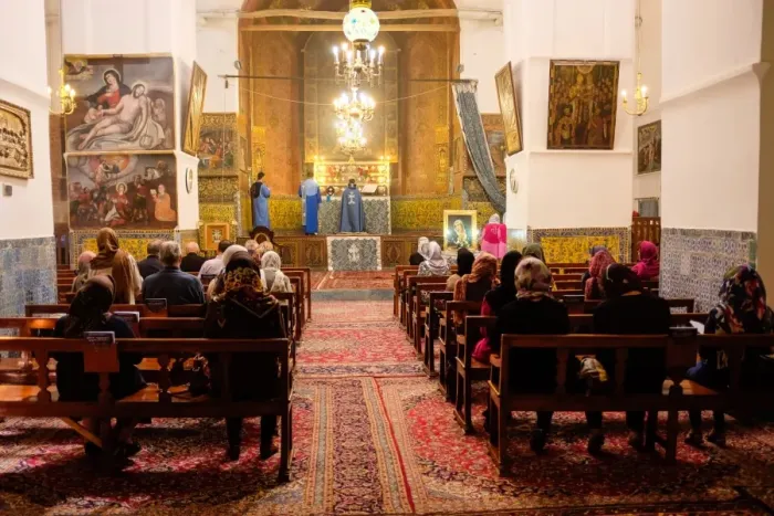 Framed Print : Iranian Armenians, Sunday morning mass in the church Framed Print : Iranian Armenians, Sunday morning mass in the church
