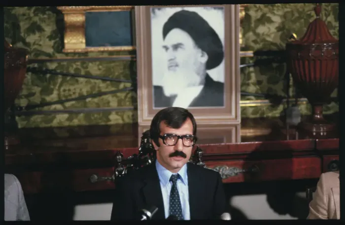 Framed Print : Iranian Official under President's Photo Framed Print : Iranian Official under President's Photo