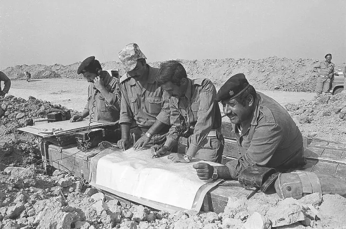 Framed Print : Iraqi Commanders Coordinate Shelling