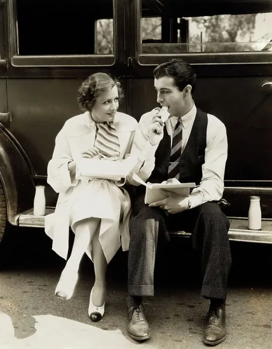 Framed Print : Irene Dunne and Robert Taylor Sitting on Car Framed Print : Irene Dunne and Robert Taylor Sitting on Car