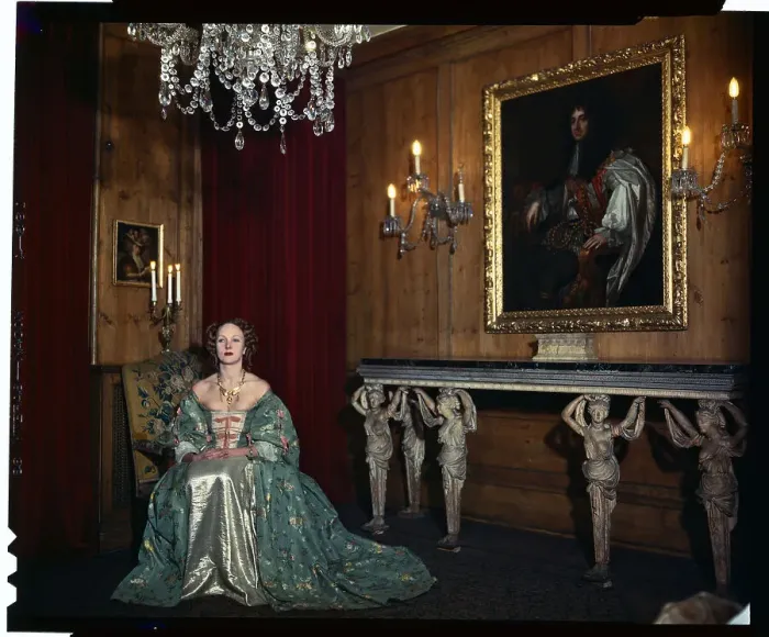 Framed Print : Iris Mountbatten Sitting in Elaborate Room