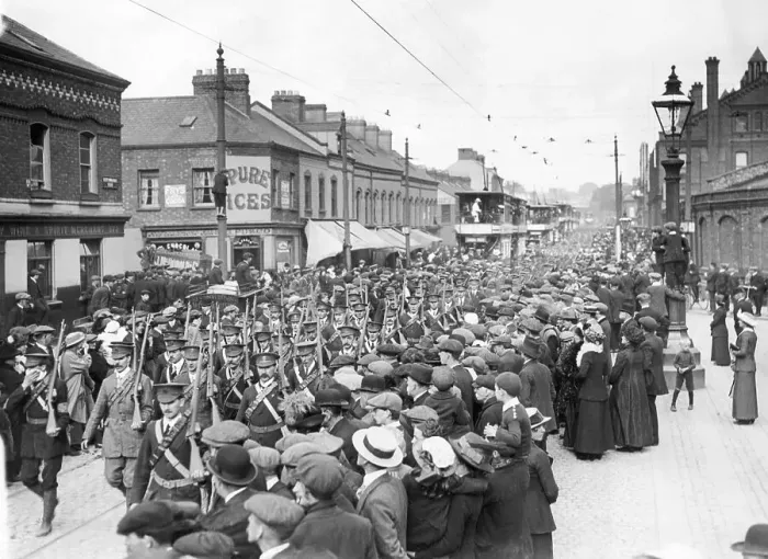 Framed Print : Irish Volunteers Marching In Belfast Framed Print : Irish Volunteers Marching In Belfast
