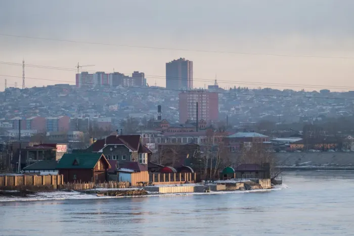 Framed Print : Irkutsk city and Irkut river Framed Print : Irkutsk city and Irkut river