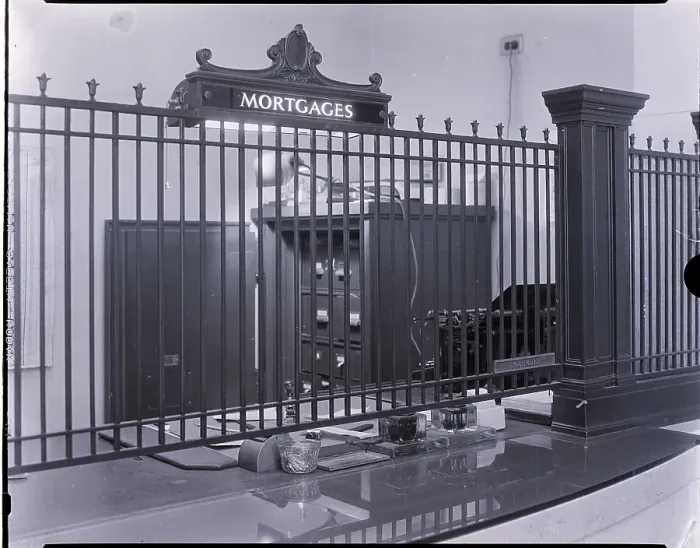 Framed Print : Iron-Grilled Mortgage Window Framed Print : Iron-Grilled Mortgage Window
