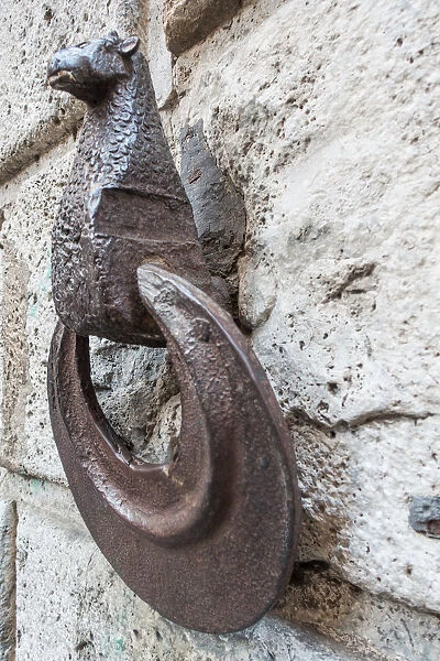 Iron ring for tethering horses, Siena, Italy