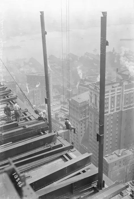 Framed Print : Iron Workers Working on the Equitable Building