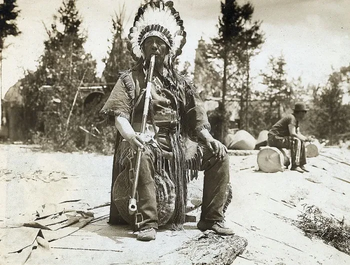 Framed Print : Iroquois Chief White Cloud Smoking Pipe Framed Print : Iroquois Chief White Cloud Smoking Pipe