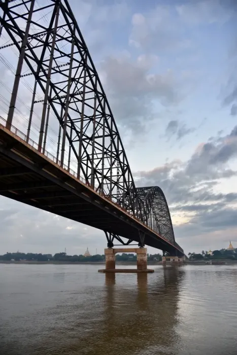 Framed Print : Irrawaddy bridge Myanmar Asia