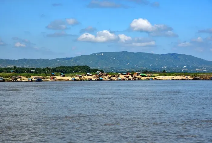 Framed Print : Irrawaddy river landscape Myanmar Framed Print : Irrawaddy river landscape Myanmar