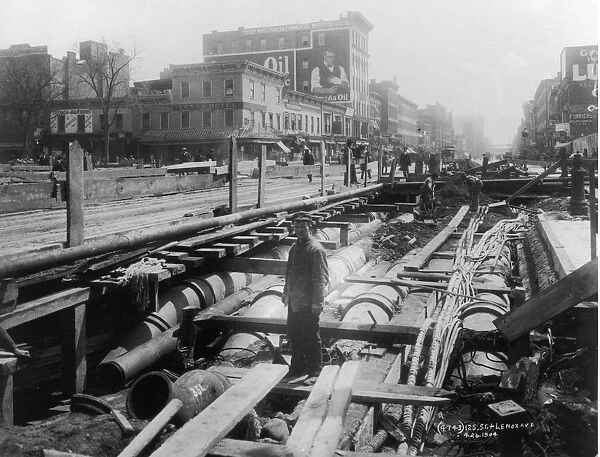 IRT Subway NYC. Photograph of Cut and Cover Construction of the First ART