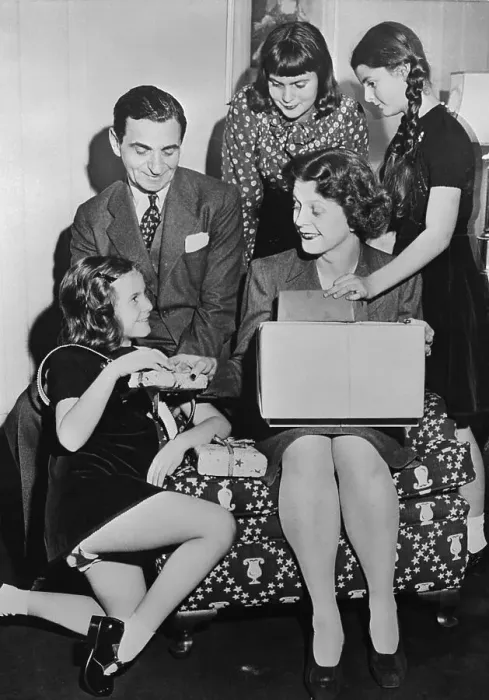 Framed Print : Irving Berlin Celebrating Christmas with His Family Framed Print : Irving Berlin Celebrating Christmas with His Family