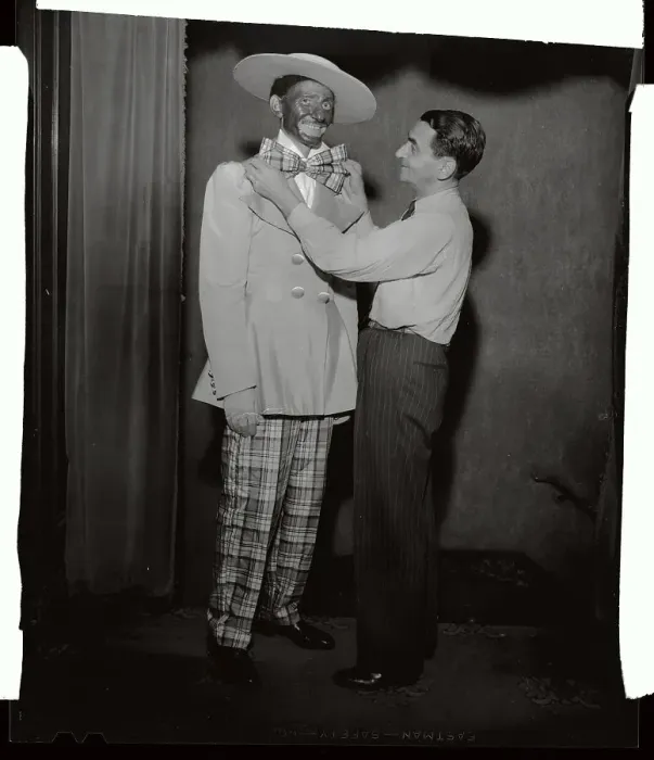 Framed Print : Irving Berlin Helping Steve LaMarr Straighten his Tie Framed Print : Irving Berlin Helping Steve LaMarr Straighten his Tie